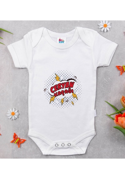 Bk Kids Ceryan Kaçağı Tasarımlı Beyaz Bebek Body Zıbın-1 Çok Renkli