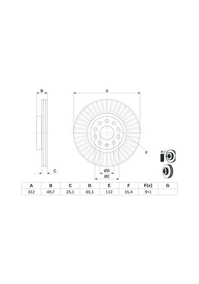 Cupra Formentor 1.5tsı 2020-2026 Bosch Ön Disk 312x25 Mm Takım Dpc
