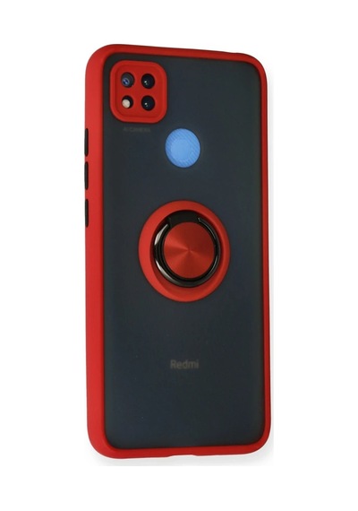 Xiaomi Redmi 9c Kılıf Montreal Yüzüklü Silikon Kapak - Kırmızı 0.2M-Çok Renkli