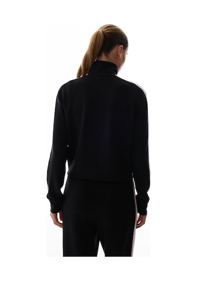 Penti Siyah İpeksi Dokunuş Silky Touch Paneled Fermuarlı Uzun Kollu Ceket