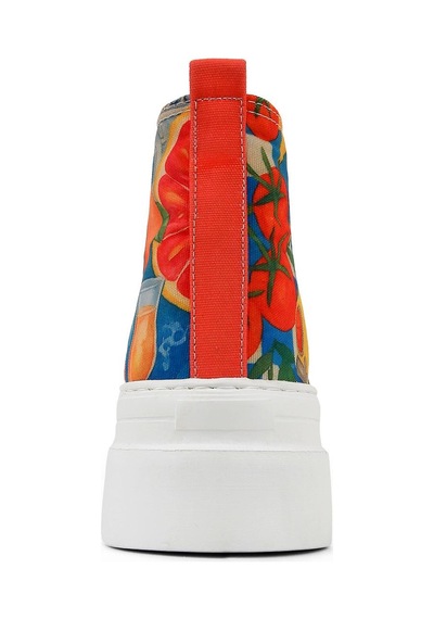 Kadın Vegan Çok Renkli Kalın Taban High Sneakers - Summer Of Santorini Tasarım