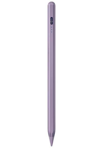 Apple iPad A16 A3354 A3355 İle Uyumlu Avuçiçi Red Ve Eğim Özellikli Uzun Şarj Süreli Dokunmatik Kalem Mor