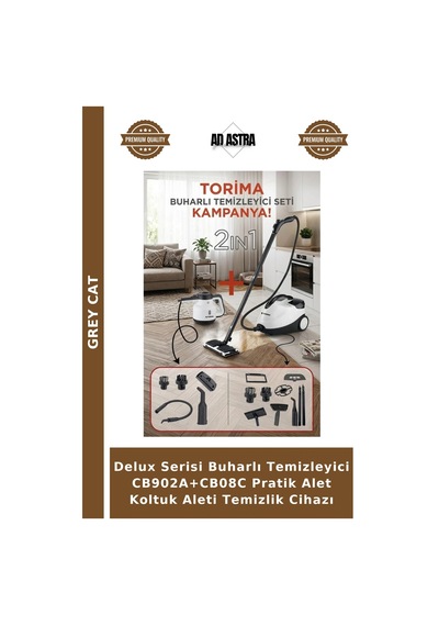 Delux Serisi Buharlı Temizleyici Cb902a+cb08c Pratik Alet Koltuk Aleti Temizlik Cihazı