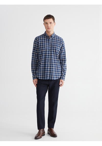 Lcwaıkıkı Classic Lacivert Regular Fit Ekose Erkek Gömlek