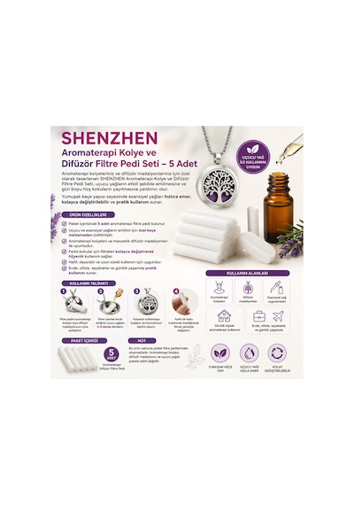 Shenzhen Aromaterapi Kolye Ve Difüzör Filtre Pedi Seti 5 Adet Renkli Keçe Yedek Filtre Uçucu Esansiyel Yağlar İçin Uyumlu, Yeniden Değiştirilebilir 10 Cm X 0.5 Cm Beyaz Shenzhen Aromaterapi Kolye Ve Difüzör Filtre Pedi Seti 5 Adet Renkli Keçe Yedek Filtre Uçucu Esansiyel Yağlar İçin Uyumlu, Yeniden Değiştirilebilir 10 Cm X 0.5 Cm Beyaz