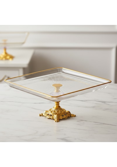 Elta Collection Assa Bazaar 10 Parça Gold Metal Ayaklı Sunum Seti Altın