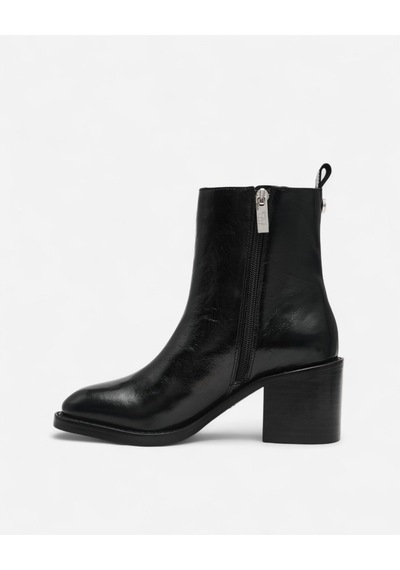 Steve Madden Slender Black Leat Kadın Siyah Topuklu Bot Slender