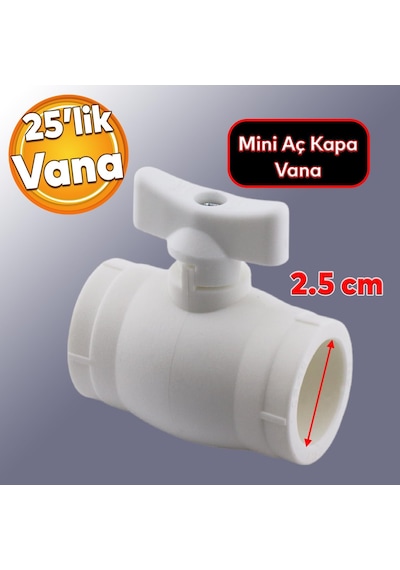 Lexroo Mini Vana Plastik 25'lik Küresel Pprc Pvc Vanası Dişsiz Aç Kapa Boru Kaynak Makine Bağlantılı Standart