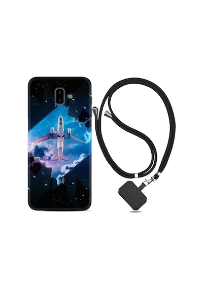 Samsung Uyumlu Galaxy J6 Plus Kılıf Ipli Askılı Plane Sky 1623