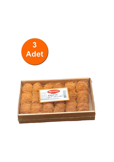 Kardeşler İnce Sarma Kızarmış Tel Kadayıf Kutu 3 x 250 G