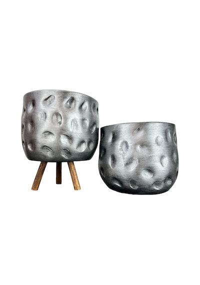 Bitki Tasarımı Ev Dekorasyon Aksesuar Gümüş Desenli Toprak Saksı Saksılık Salon Çiçeklik İkili Set Ayaksız - 3 Ayaklı- 19 CM Bitki Tasarımı Ev Dekorasyon Aksesuar Gümüş Desenli Toprak Saksı Saksılık Salon Çiçeklik İkili Set Ayaksız - 3 Ayaklı- 19 CM