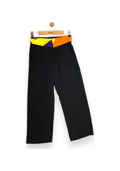 Çikoby Kız Çocuk Bluz Pantolon Desenli Takım-13764 Siyah