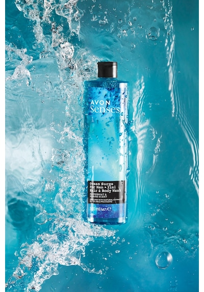 Avon Senses Ocean Surge Nane ve Deniz Kokulu Saç ve Vücut için Erkek Duş Jeli 500 ML