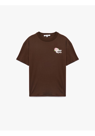 Koton Kısa Kollu Bisiklet Yaka Pamuklu Arkası Baskılı Oversize Tişört Kahverengi 6wal10396ık Kahve Koton Kısa Kollu Bisiklet Yaka Pamuklu Arkası Baskılı Oversize Tişört Kahverengi 6wal10396ık Kahve