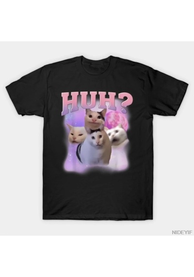 Tarzsokak Komik Meme Huh Kedi Gömlek Kedi Severler Mizah T-shirt Erkekler Kadınlar Için % 100% Pamuk T Çok Renkli