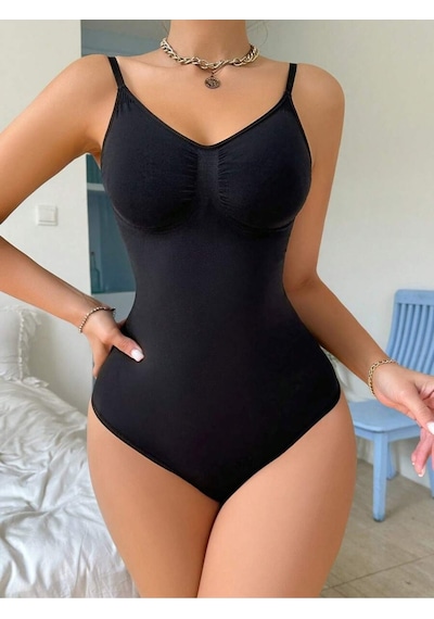 Mistirik Mamey Model Örme Kumaş Toparlayıcı Çıtçıtlı Body Siyah Renk Zıbın 4 Siyah