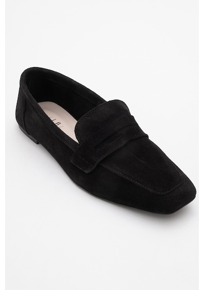 Luvishoes Luvi Shoes Morne Siyah Süet Hakiki Deri Kadın Loafer Ayakkabı SIYAH SUET