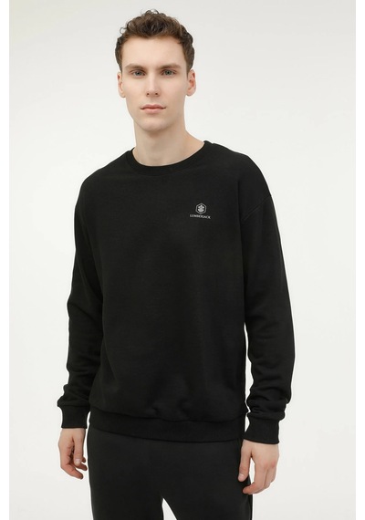 Lumberjack Sweatshirt Erkek Siyah Mb Sn75 C Neck Sw 000000000102696693