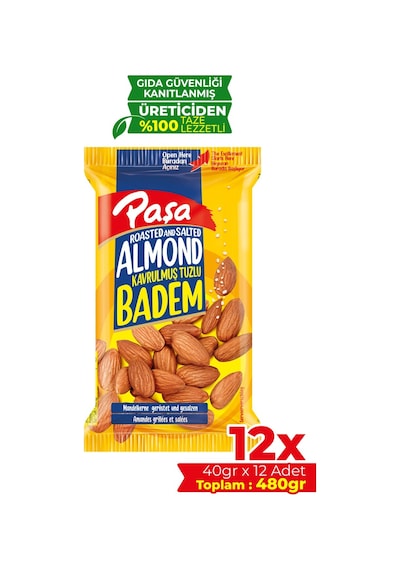 Paşa Kuruyemiş Badem 12 x 40 G