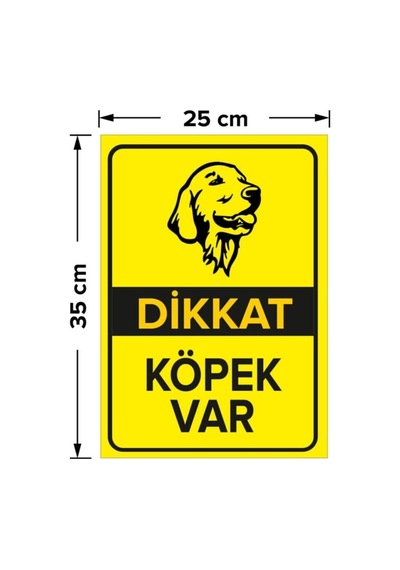 Mıgnatıs Dikkat Köpek Var Levhası Golden Retriever - Sac Malzeme 25x35cm