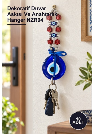 10 Adet Nazar Boncuğu Askılık Dekoratif Duvar Askısı Ve Anahtarlık Hanger Nzr04 Diğer