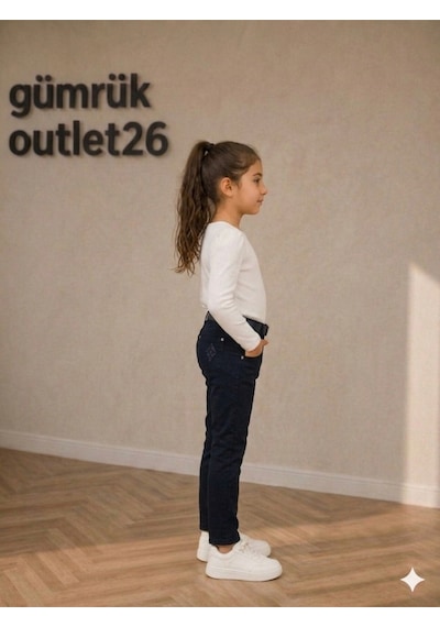 Kız Çocuk Gabardin Pantolon Lacivert