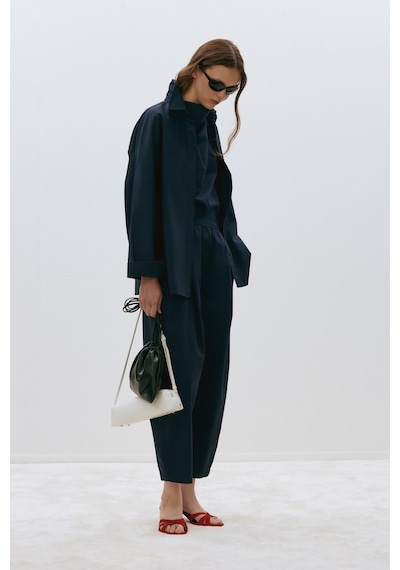 Suud Collection Lacivert Klara Yıkamalı Poplin Gömlek