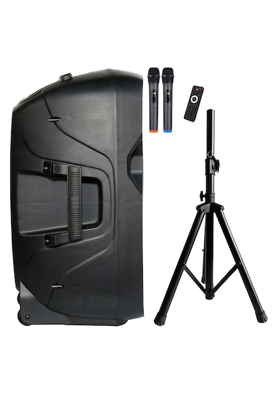 Hs-1700a Mikrofonlu Taşınabilir Ses Sistemi Seti 15 İnç 1700w