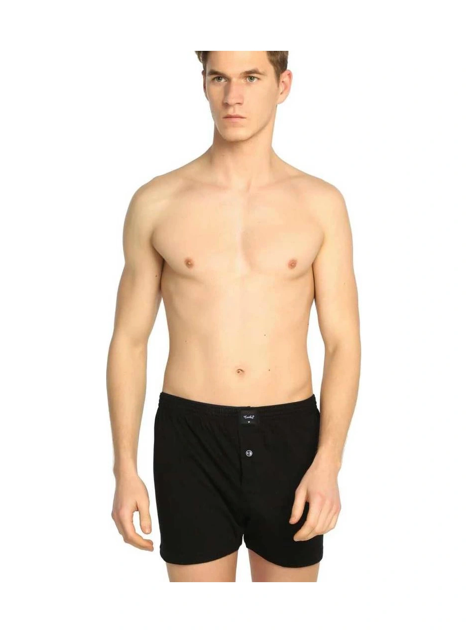 Tutku 117 Battal Erkek Düz Penye Boxer Lacivert