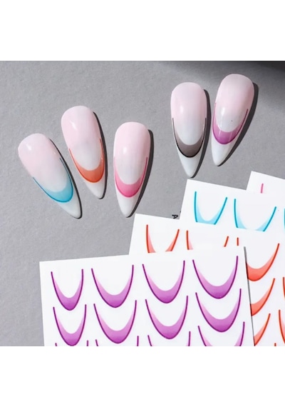 Nail Art Metal Folyo Stiker Metal Folyo Geometrik Stz-cs306 Beyaz