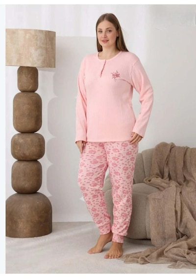 Boyraz Lindros Kadın Düğme Yaka Raporlu İnterlok Kışlık Battal Pijama Takımı 0330 - 1 Adet Pembe Boyraz Lindros Kadın Düğme Yaka Raporlu İnterlok Kışlık Battal Pijama Takımı 0330 - 1 Adet Pembe