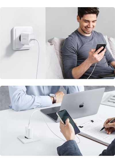 Ugreen 20W PD Şarj Cihazı ve Type-C to Lightning Apple Uyumlu iPhone Data Şarj Kablosu 1 Metre