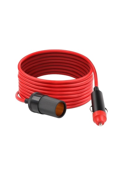 Mykablo Araç Çakmak Uzatma Kablosu, Tüm Marka Ve Modellerle Uyumlu, Kırmızı, 5 Metre, 12-24 Volt