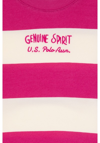 U.S. Polo Assn. Kız Çocuk Pembe Çizgili Bisiklet Yaka Sweatshirt 50317898-VR041 U.S. Polo Assn. Kız Çocuk Pembe Çizgili Bisiklet Yaka Sweatshirt 50317898-VR041