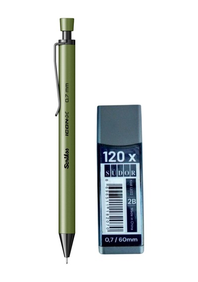 2b , 120 Li 60 Mm 0,7 Uç Ve Scrikss İcon-x 0,7 Uçlu Kalem Seti Yeşil