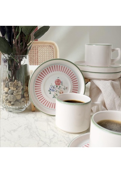 Rose Line Stackable Çay Takımı 12 Parça 6 Kişilik 22910-12 çok renkli