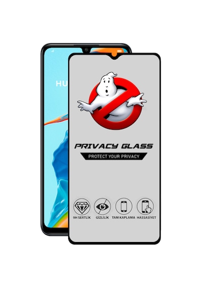 Huawei P30 Lite Tam Kaplayan Gizli Hayalet Temperli Ekran Koruycu Cam