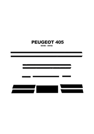 Peugeot 405 Torpido Kaplama 1986-1992 12 Parça Piano Black