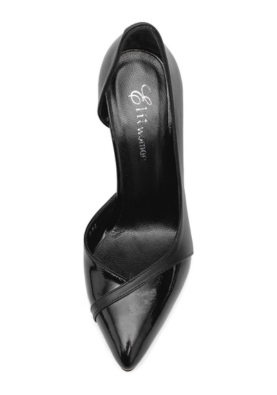 Ayakkabı Fuarı Elit Arlena Kadın Hakiki Deri Stiletto Siyah Siyah
