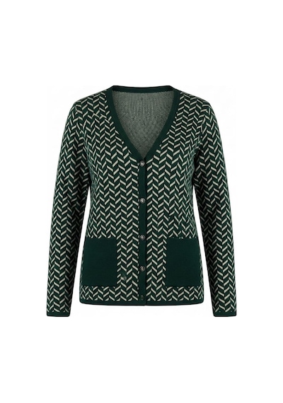 Onno Style Women Klasik Triko Düğmeli Ceket Yeşil