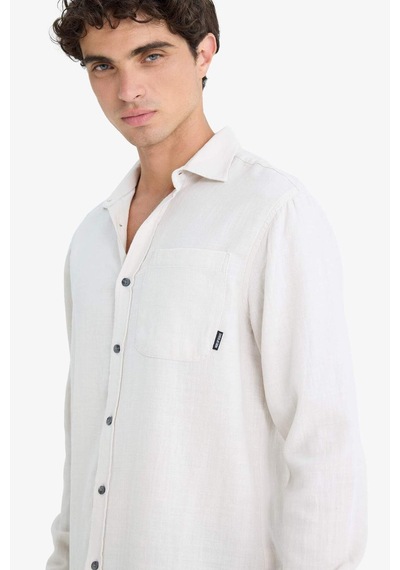 DeFacto %100 Pamuk Regular Fit Basic Düz Uzun Kollu Gömlek D7079AX25SPGR492