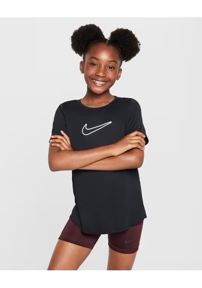 Nike Fz5600-010 One Fitted Dri-fıt Kısa Kollu Genç Çocuk Kız Tişört - Siyah