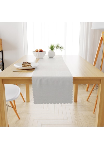Kırık Beyaz Kadife Dokulu Runner 40x180