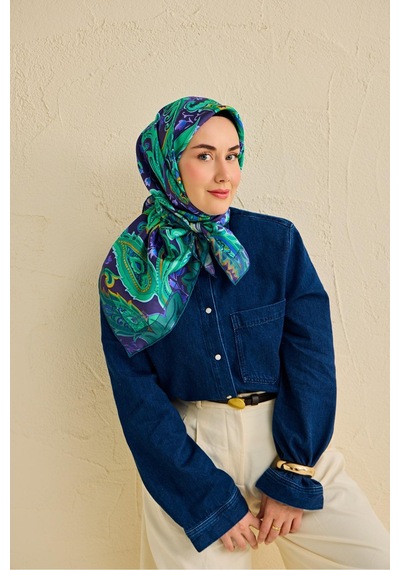 Silk Home Twill İpek Eşarp 11504-01 Lacivert