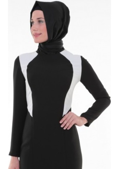 Nidya Moda Büyük Beden Elbise-4048Ks Siyah