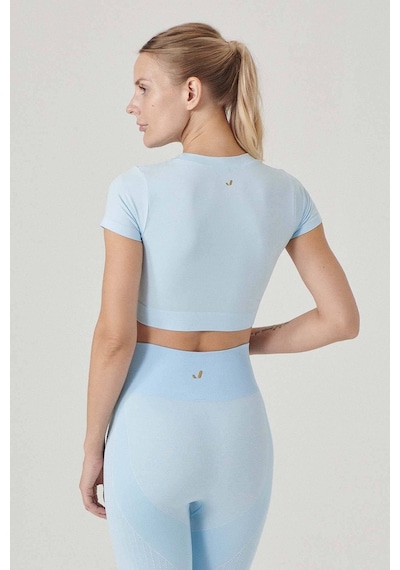 Jerf Captiva Yumuşak Dokulu & Esnek Crop Top Mavi