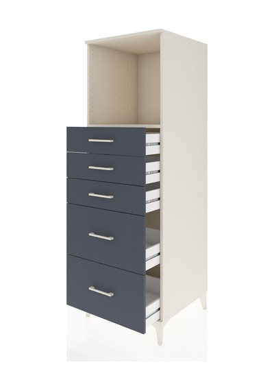 Kronos Dolap Tek Raflı 5 Çekmeceli 60x59x182 Aytaşı-antrasit Aytaşı