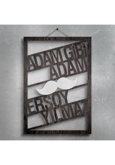 Kişiye Özel İsimli Adam Gibi Adam Ahşap Duvar Panosu - 6