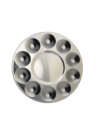 Rich Palet Yuvarlak Büyük Boy Paslanmaz Metal 10 Gödeli 17cm Ebat