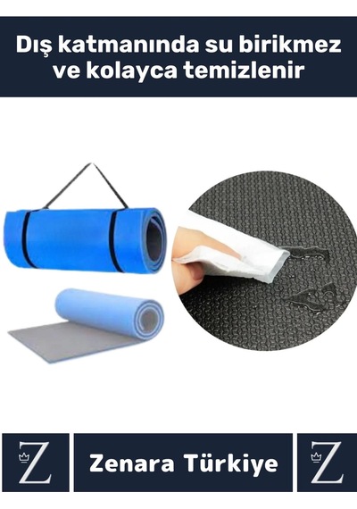 Özel Üretim Kompakt Taşıma Askılı Çift Taraflı Su Geçirmez Kamp Uyku Minder Yoga Pilates Matı 16 Mm Çok Renkli
